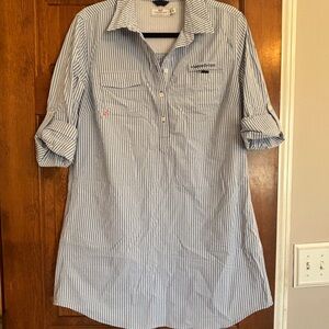 Vineyard Vines Striped Shirt Dress - Blue and White